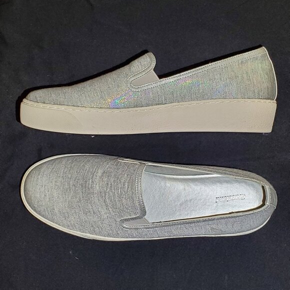 Graceland Women’s Size 44 EUR (approx 12.5 US) Silver Pearl Slip On Sneakers - Picture 4 of 11
